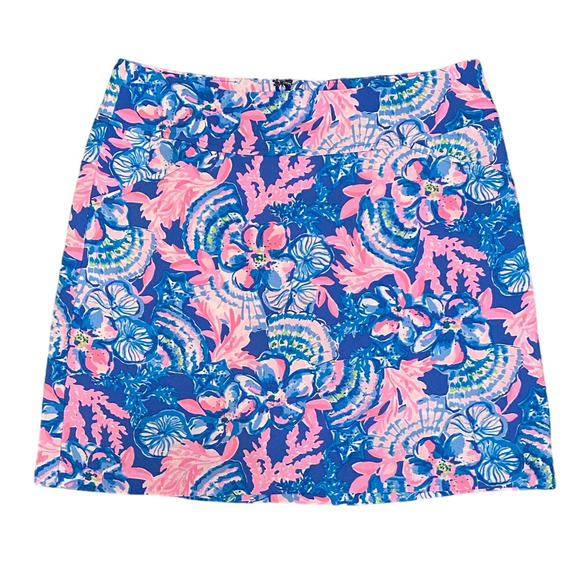 Lilly Pulitzer Jonas Stretch Skort Blue Tang Sitting Seaside Breathable …EUC 🩵 - Picture 3 of 12